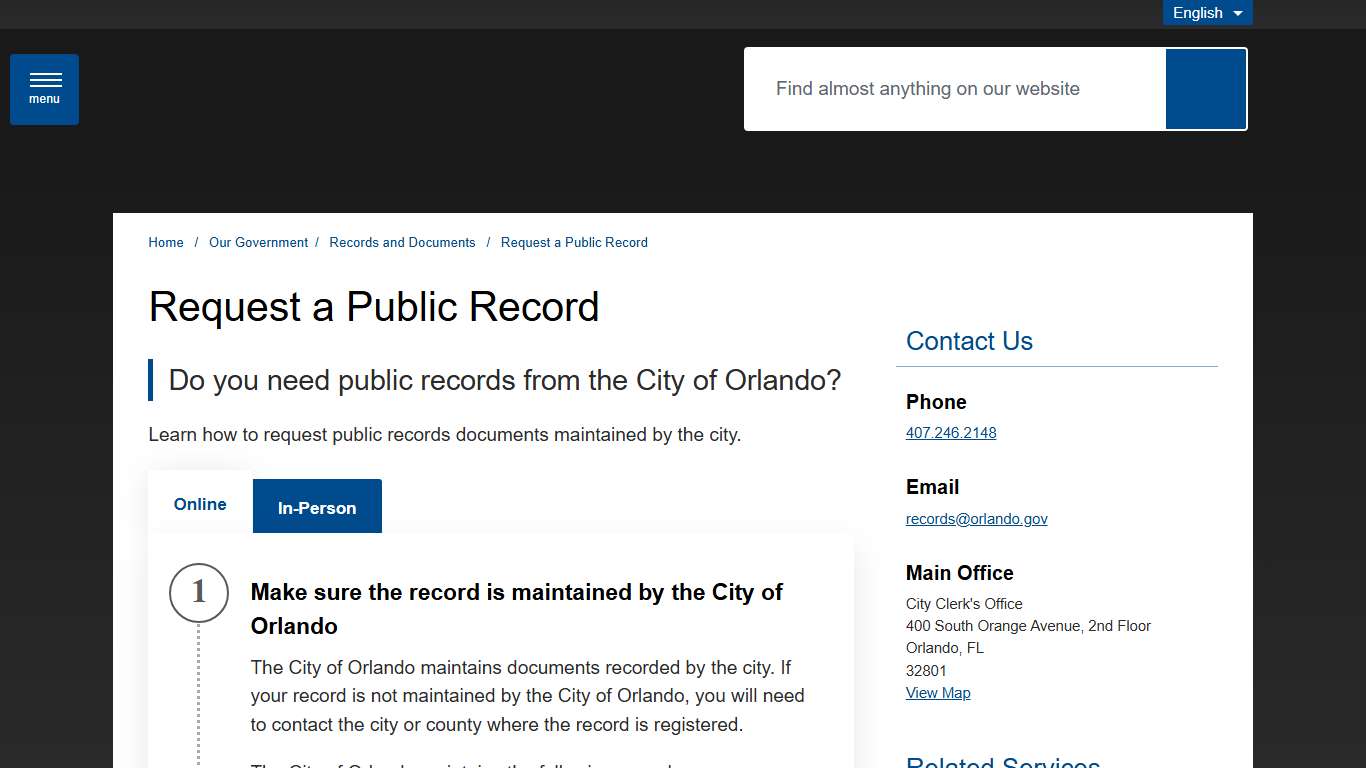 Request a Public Record - City of Orlando